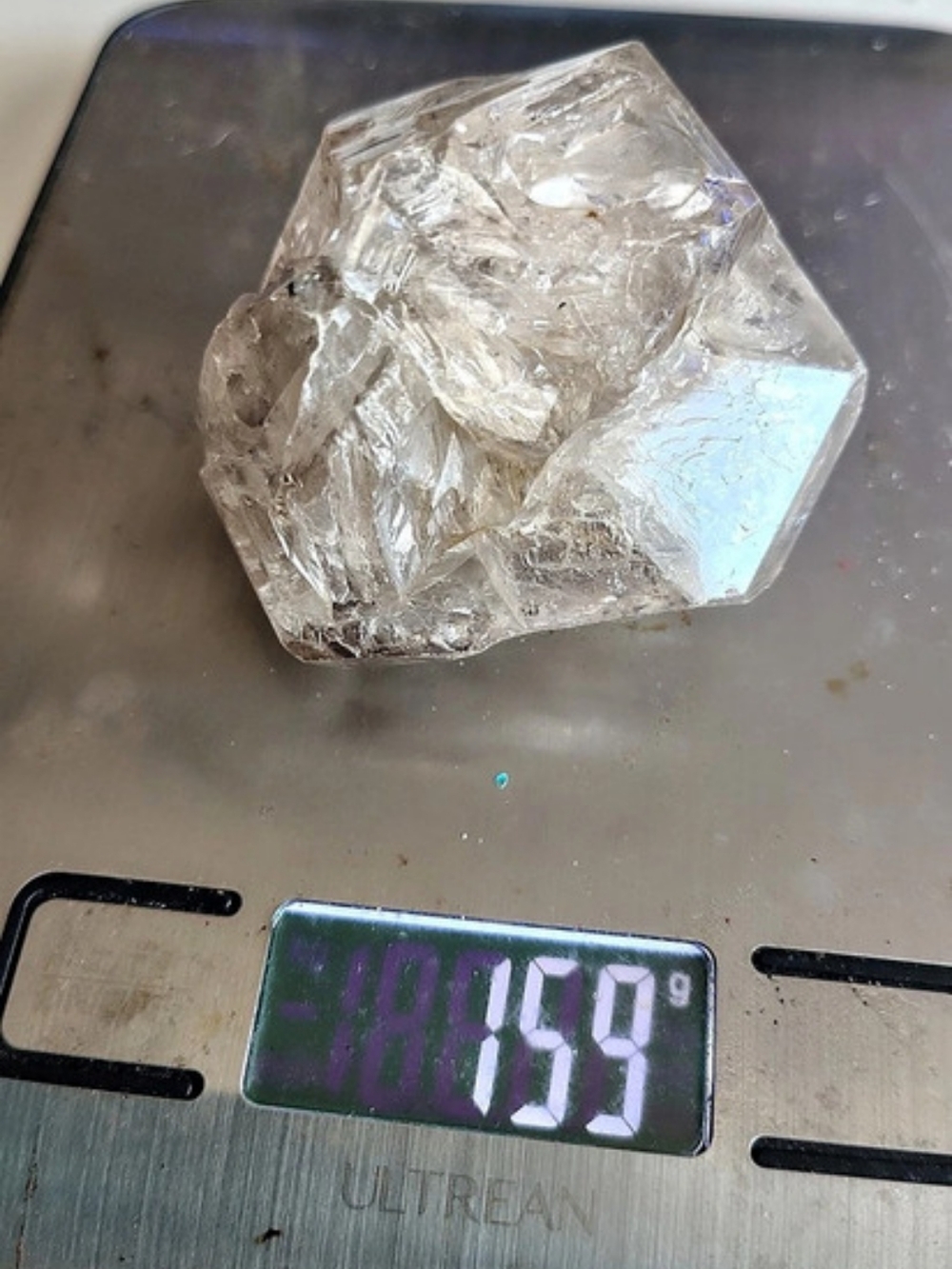 159-gram natural skeletal window (Fenster) quartz crystal cluster